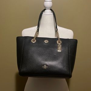 Black Coach chain tote